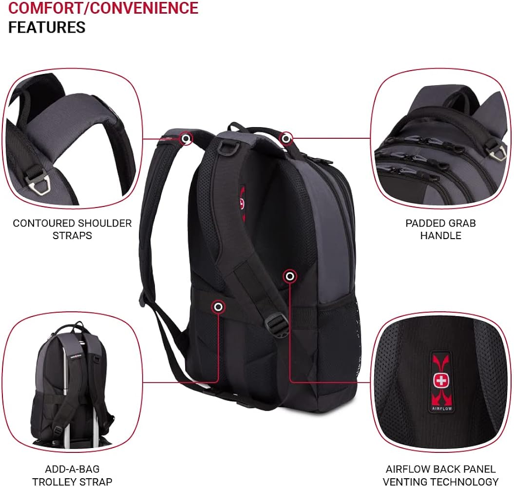 Amazon.com: SwissGear 5505 Cecil 16” Laptop Backpack Dark Gray